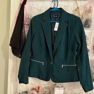 New York & Company Women's Teal Blazer Jacket